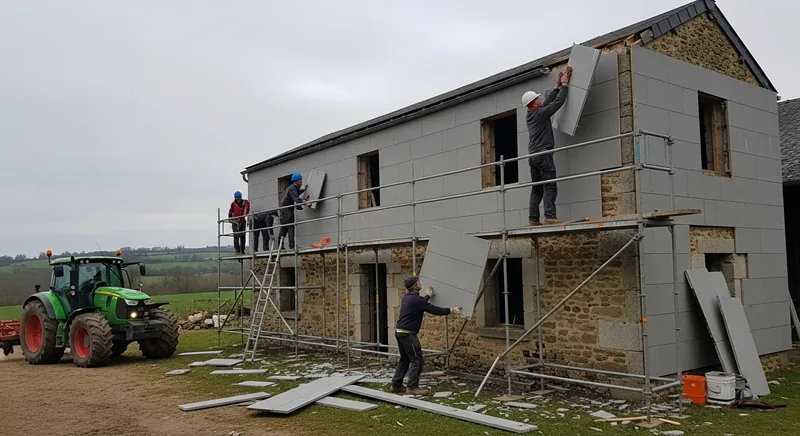 Bardage fibrociment : bâtiment agricole 180 m² — Vertou