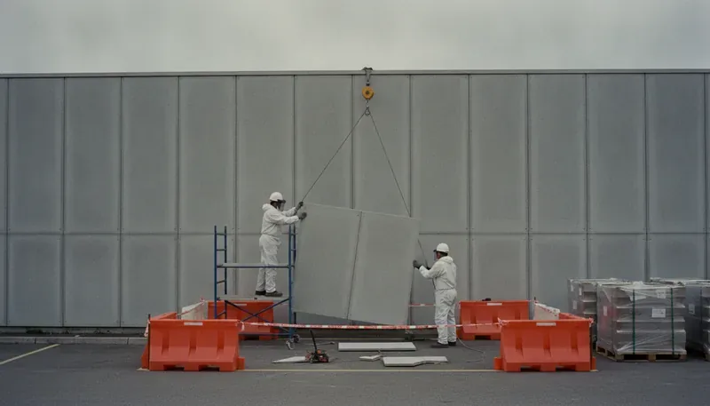 Retrait de 310 m² de bardage amiante-ciment sur un atelier en activité, zone de Boufféré à Montaigu-Vendée